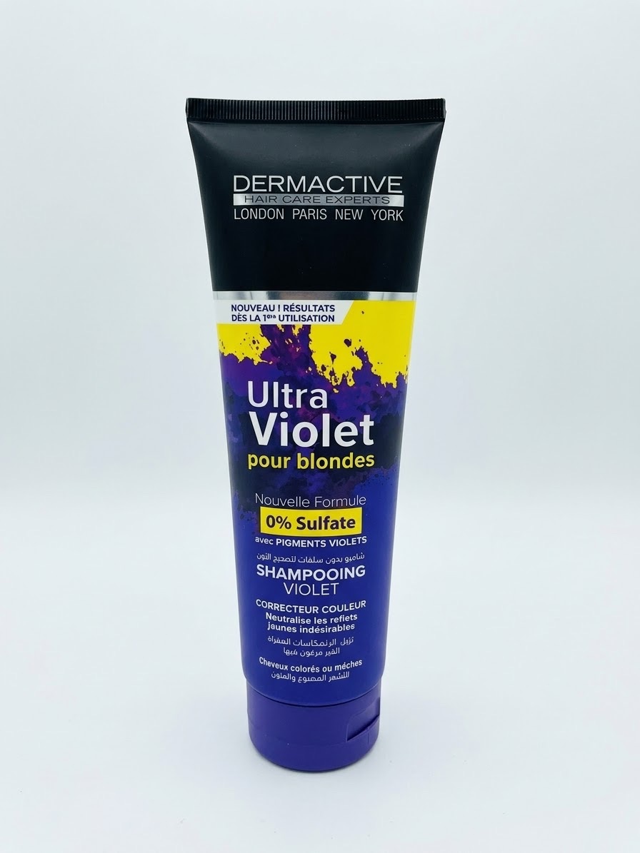 DERMACTIVE shampooing violet sans sulfates Ultra Violet pour blondes 250ml